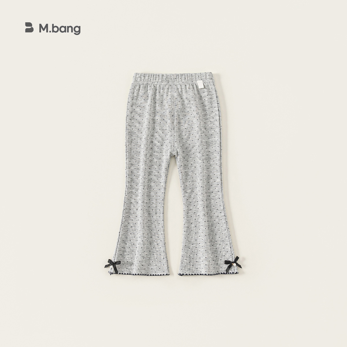 童裝女童打底褲新品波點蝴蝶結女孩子外穿褲子小童微喇長褲