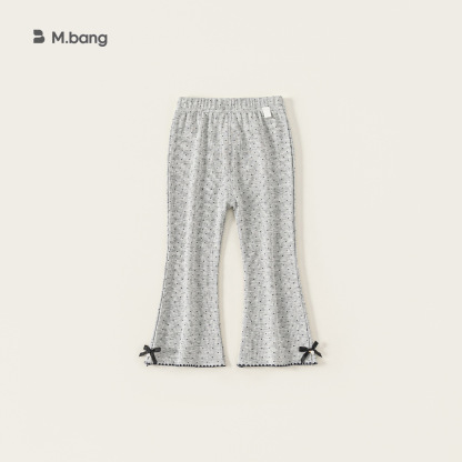 童裝女童打底褲新品波點蝴蝶結女孩子外穿褲子小童微喇長褲