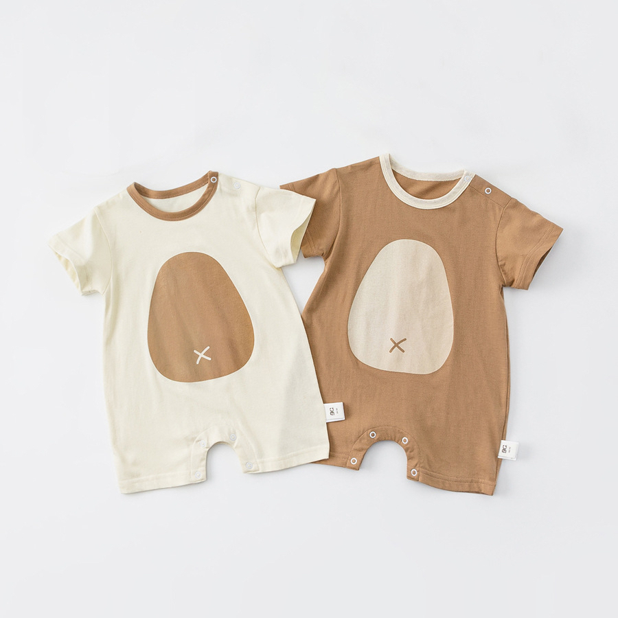 童裝夏季薄款男女童卡通爬服兒童連體衣嬰童