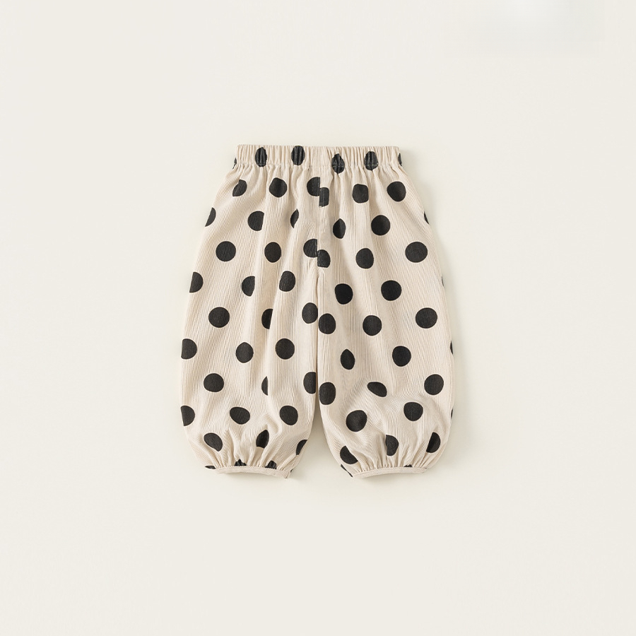 秋季新款兒童褲子時尚波點褲寬鬆燈籠褲女寶寶長褲女童休閒褲