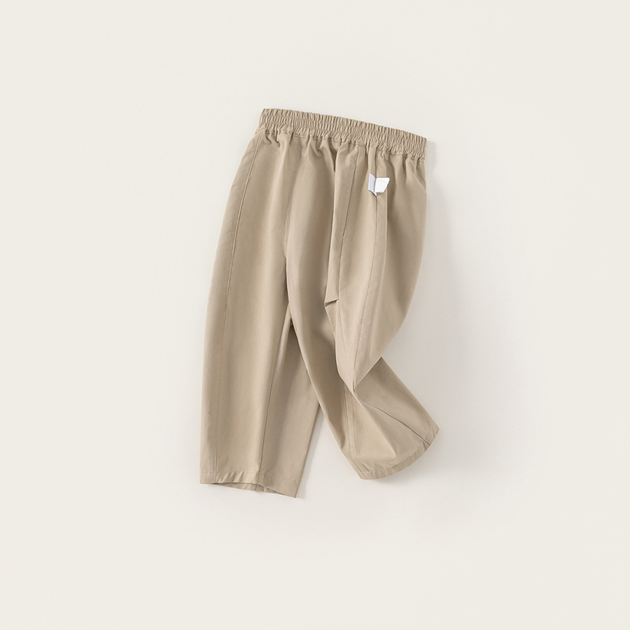 童裝男童褲子春季新品簡約兒童休閒長褲純色百搭中小童直筒褲