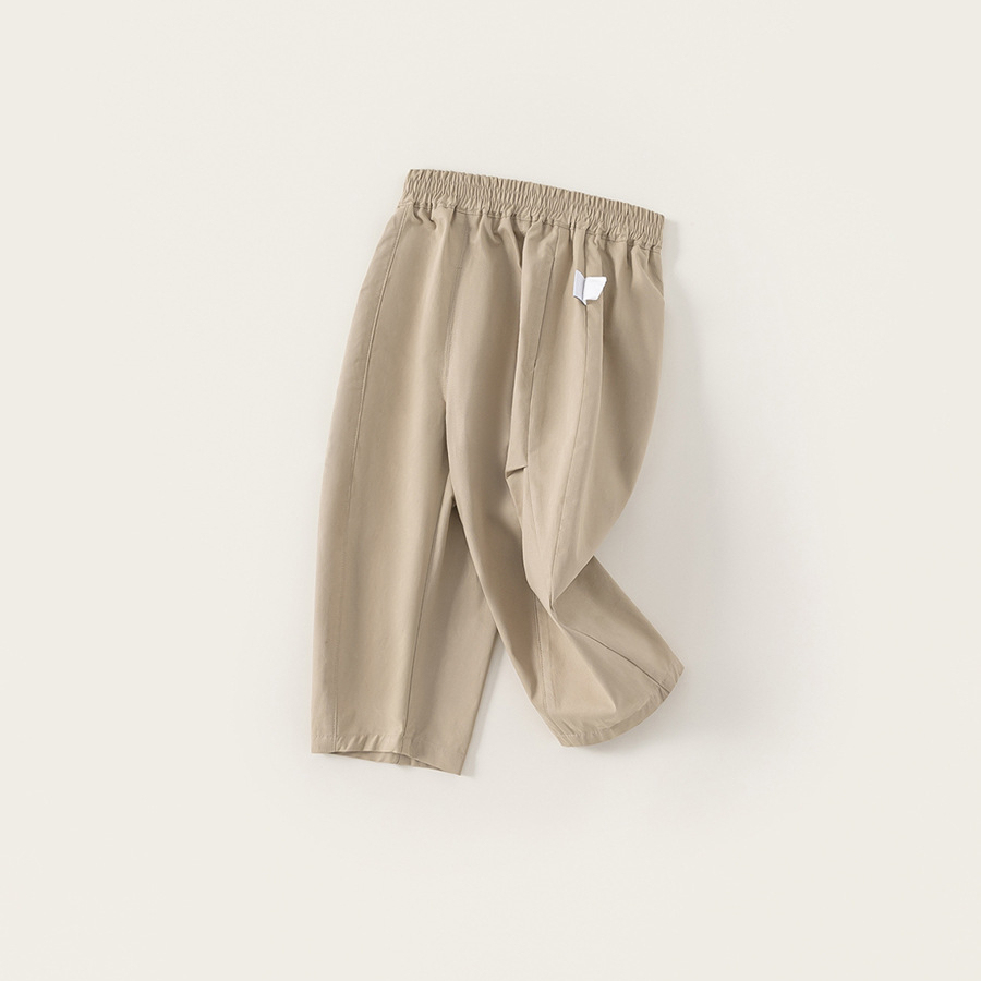 童裝男童褲子春季新品簡約兒童休閒長褲純色百搭中小童直筒褲