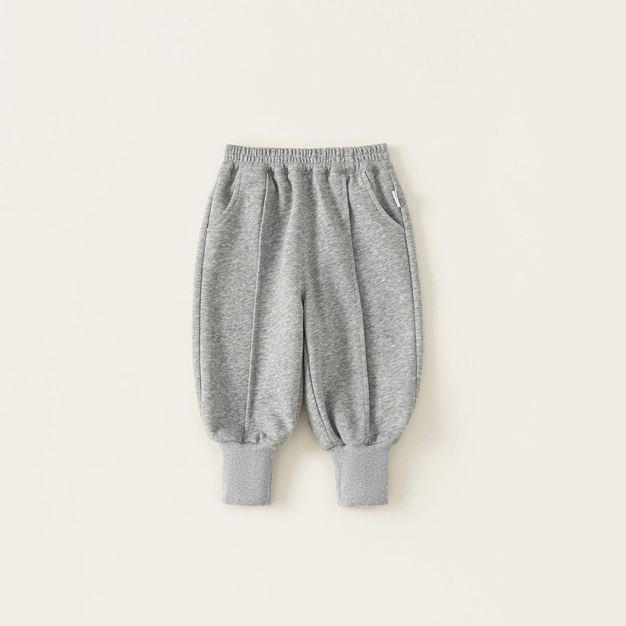 童裝寶寶褲子春秋季新款運動褲男童束腳長褲純色兒童運動褲