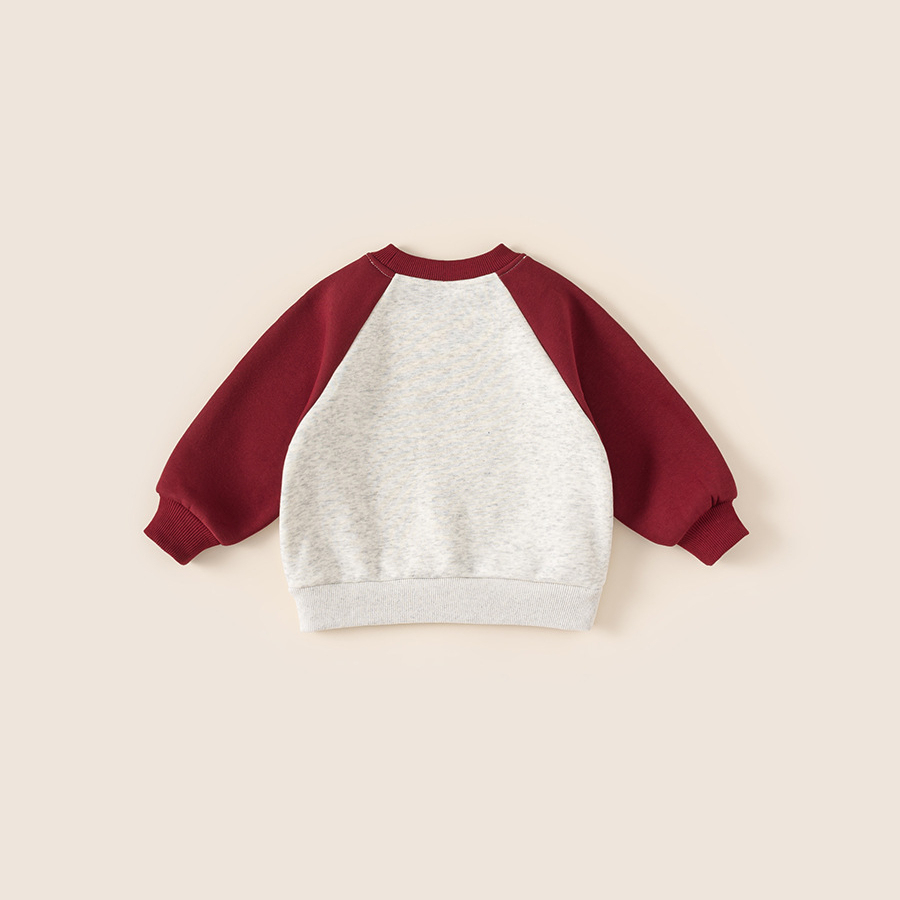 童裝休閒冬裝男童上衣拼色插肩袖兒童衣服圓領內搭男寶寶衛衣