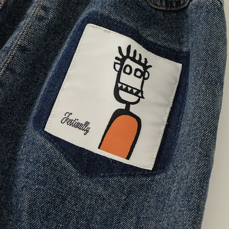 童裝男童牛仔褲卡通休閒兒童長褲春秋女童褲子防風小童外穿褲