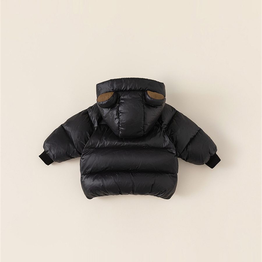 童裝冬季女童新品兒童加厚三防黑金羽絨服連帽白鴨絨男童外套