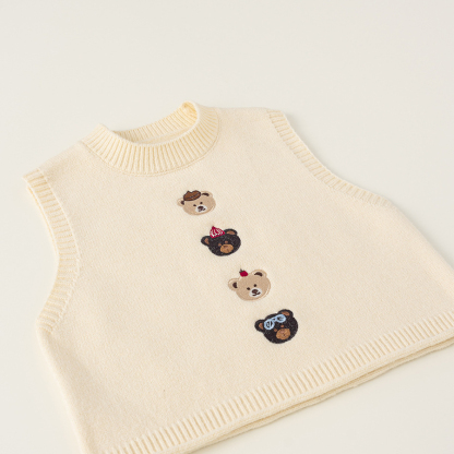 童裝兒童背心秋款卡通小熊針織馬甲男童毛衣馬夾女童衣服