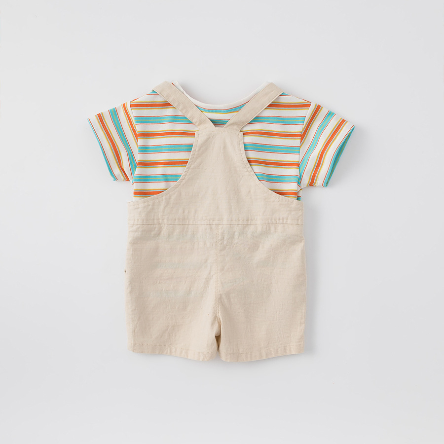 童裝2026夏季韓版男童T恤揹帶褲兩件套兒童套裝小童外出衣服