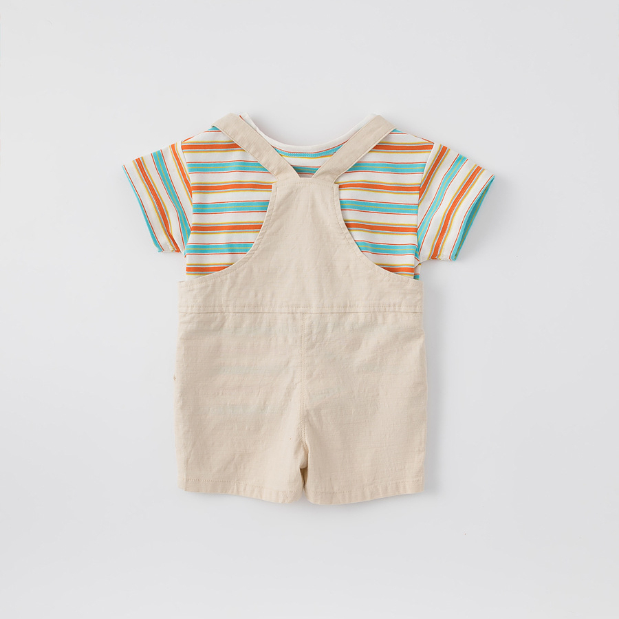 童裝2026夏季韓版男童T恤揹帶褲兩件套兒童套裝小童外出衣服