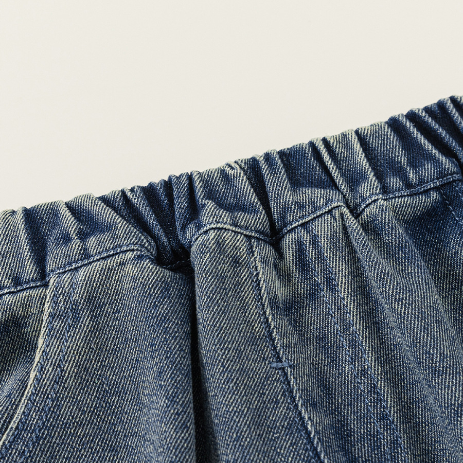 童裝兒童褲子小童長褲星星寶寶牛仔褲春季新品簡約男童彎刀褲