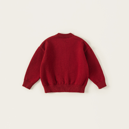 童裝女童秋裝新品內搭圓領長袖毛巾繡針織衫內搭女孩子毛衣