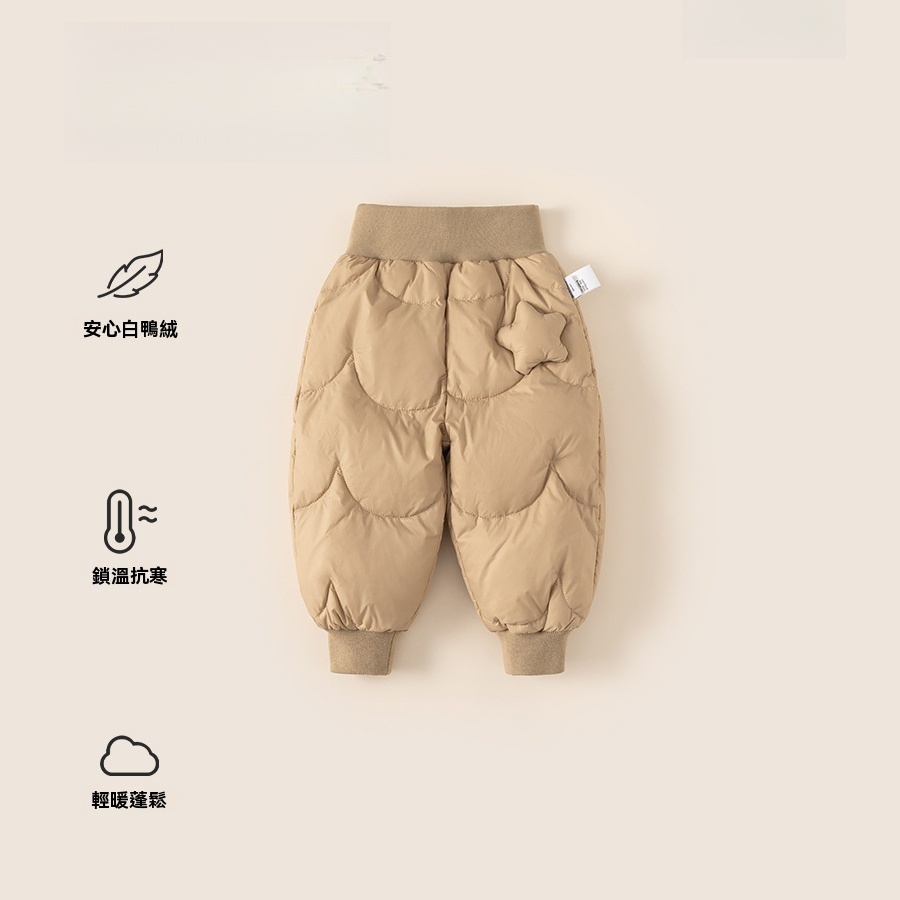 冬款長褲童裝新品休閒褲保暖女寶寶束腳褲男童羽絨褲兒童褲子