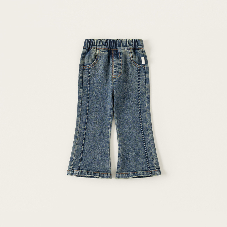 童裝女童牛仔褲春季新品潮流小童喇叭褲百搭兒童褲子寶寶長褲