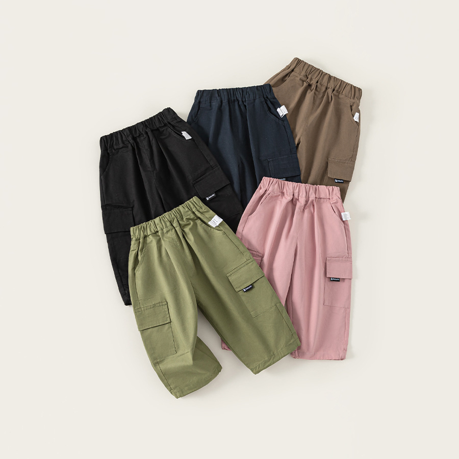 童裝女童褲子春秋季新款男童工裝褲秋裝兒童休閒褲子長褲潮