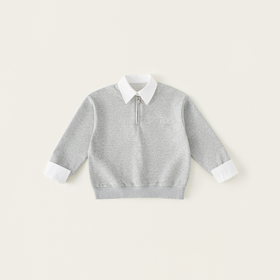 童裝兒童POLO衫春季新款男童長袖翻領衛衣假兩件上衣