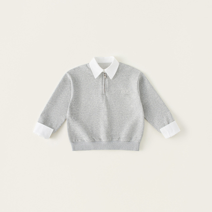 童裝兒童POLO衫春季新款男童長袖翻領衛衣假兩件上衣