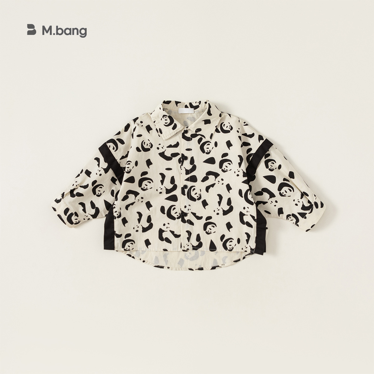 童裝男童襯衣秋季新品熊貓個性兒童襯衫長袖小童襯衣潮流