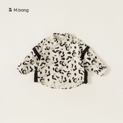 童裝男童襯衣秋季新品熊貓個性兒童襯衫長袖小童襯衣潮流