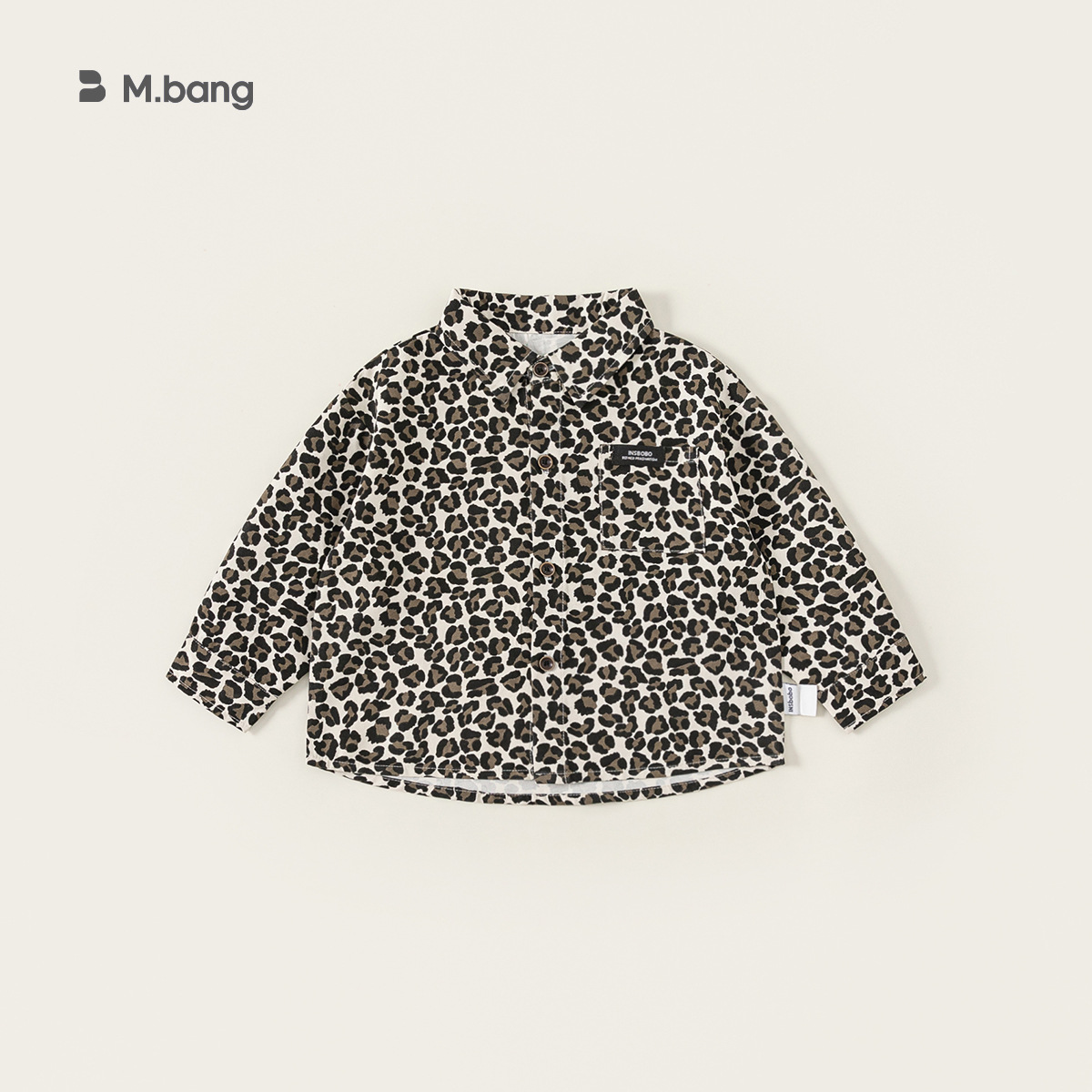 童裝男童襯衫時髦豹紋兒童上衣春季新品滿印寶寶衣服時尚單品