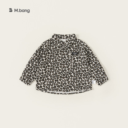 童裝男童襯衫時髦豹紋兒童上衣春季新品滿印寶寶衣服時尚單品