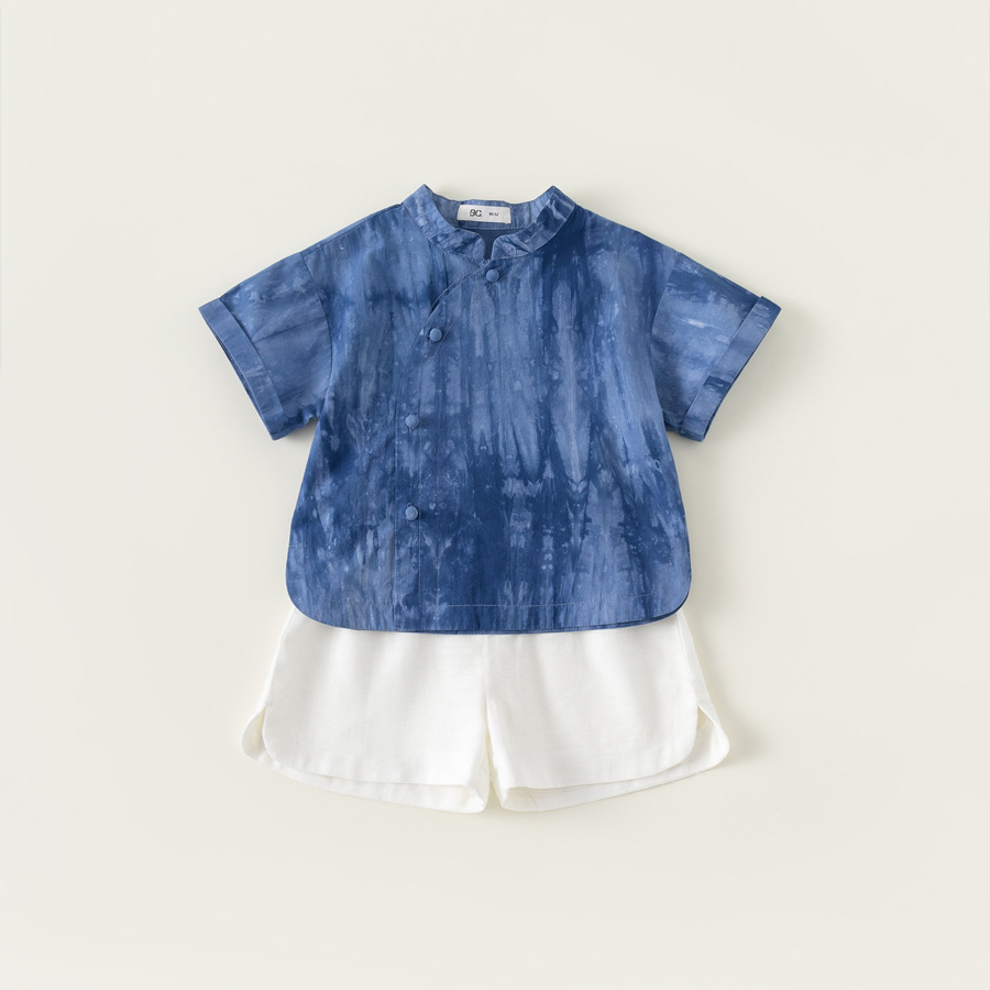 童裝男童套裝短袖夏季童裝兒童國風衣服短褲兩件套