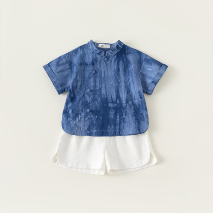 童裝男童套裝短袖夏季童裝兒童國風衣服短褲兩件套