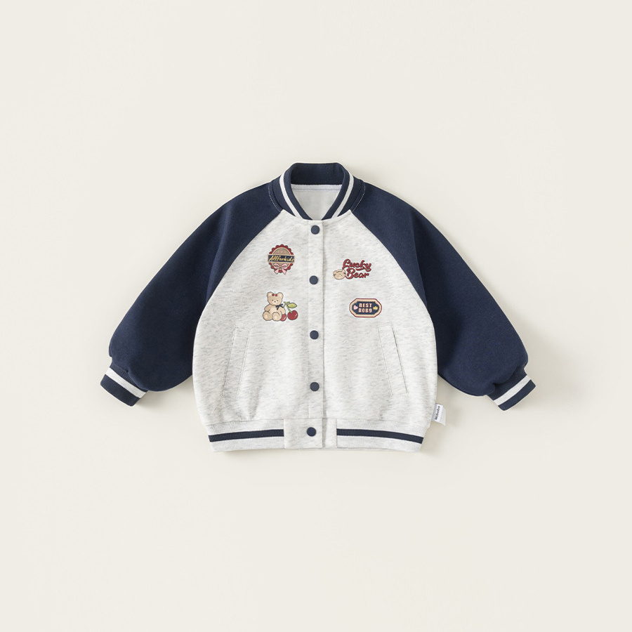 童裝兒童上衣撞色時髦女童棒球服春季新品洋氣中小童外套衣服