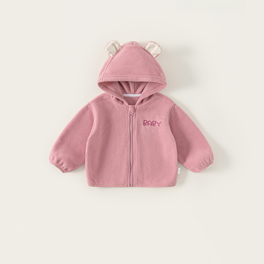 套裝秋款兒童上衣男寶寶衣服雙面絨秋裝可愛繡花女童連帽外套