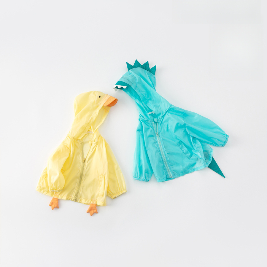 童裝夏季男童卡通連帽空調衫兒童外套薄款女寶寶防曬外套潮