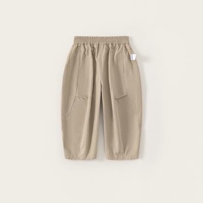 童裝男童褲子春季新品簡約兒童休閒長褲純色百搭中小童直筒褲