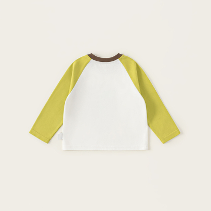 童裝女童上衣圓領印花兒童長袖衣服春季新品插肩袖男童T恤