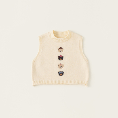 童裝兒童背心秋款卡通小熊針織馬甲男童毛衣馬夾女童衣服