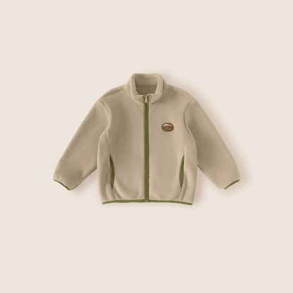 童裝雙面奧粒絨保暖開衫兒童加絨外套秋冬款男童冬裝立領上衣