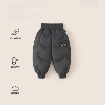 冬款長褲童裝新品休閒褲保暖女寶寶束腳褲男童羽絨褲兒童褲子