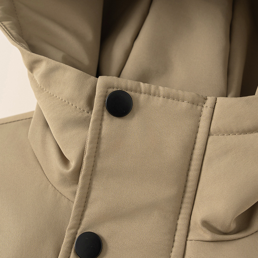 童装冬款儿童衣服男孩子工装外套魔术贴连帽上衣男童羽绒服