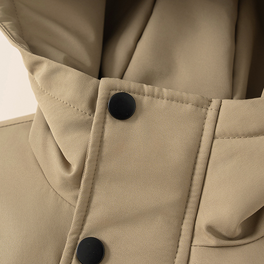 童装冬款儿童衣服男孩子工装外套魔术贴连帽上衣男童羽绒服