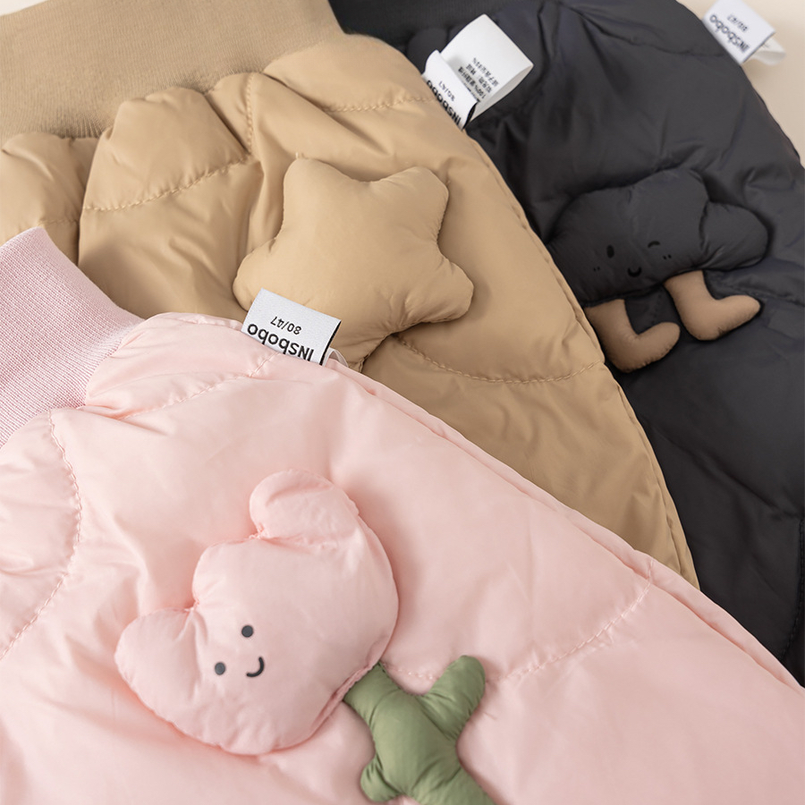 織裏童裝男童褲子白鴨絨保暖禦寒兒童束腳褲冬女童羽絨褲