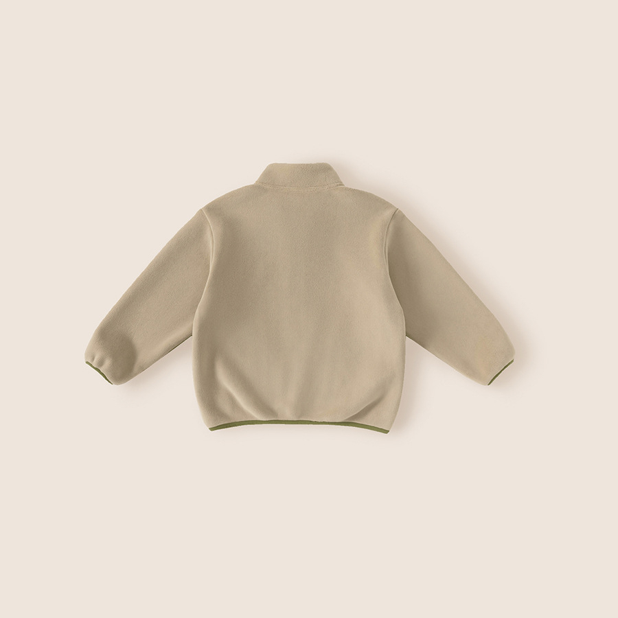 童裝雙面奧粒絨保暖開衫兒童加絨外套秋冬款男童冬裝立領上衣