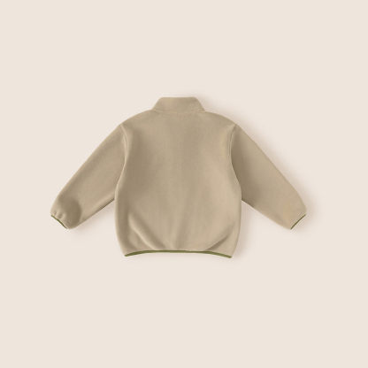 童裝雙面奧粒絨保暖開衫兒童加絨外套秋冬款男童冬裝立領上衣