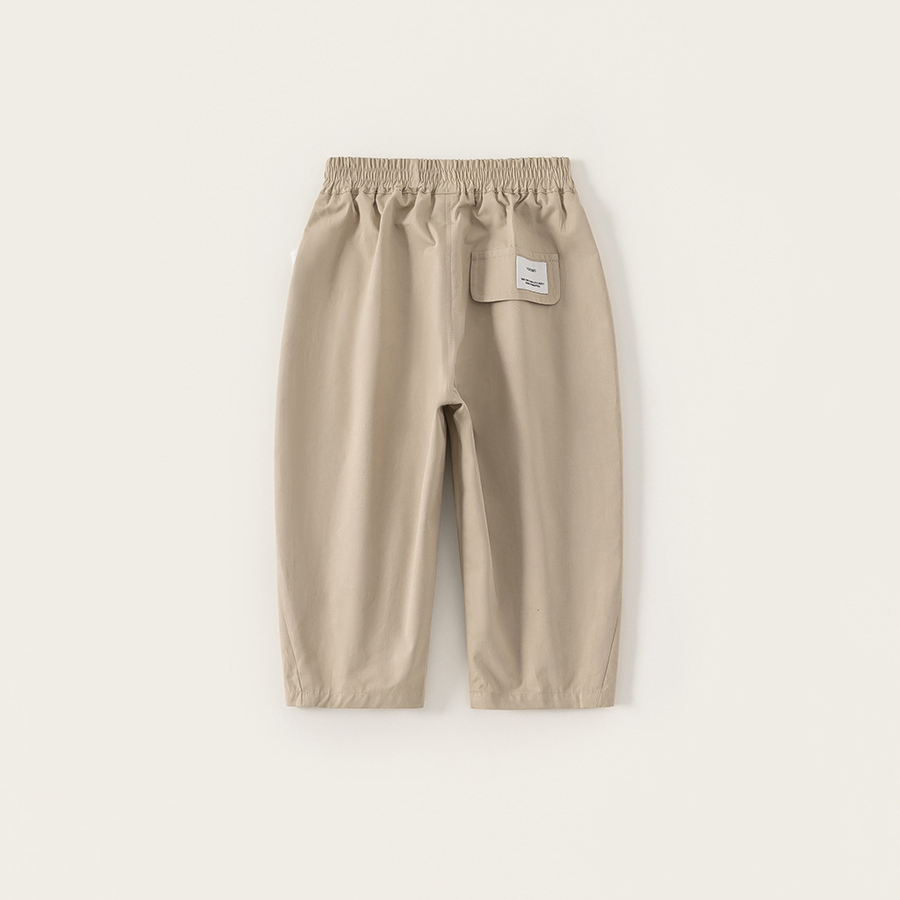 童裝男童褲子春季新品簡約兒童休閒長褲純色百搭中小童直筒褲