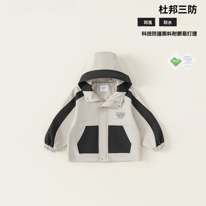 童裝男童秋裝兒童新款風衣外套春秋男孩戶外三防連帽夾克衫