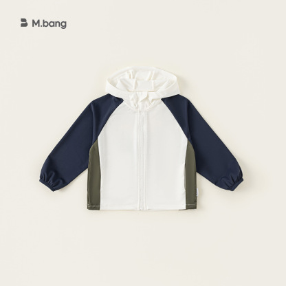 童裝春季兒童拼色風衣外套2025新款百搭連帽上衣寬鬆休閒開衫