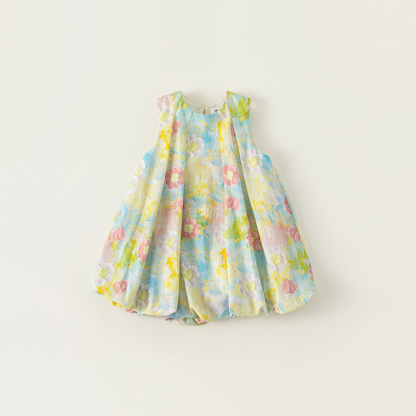 童裝女童套裝裙春季新品彩色寬鬆無袖連衣裙打底衫小童兩件套