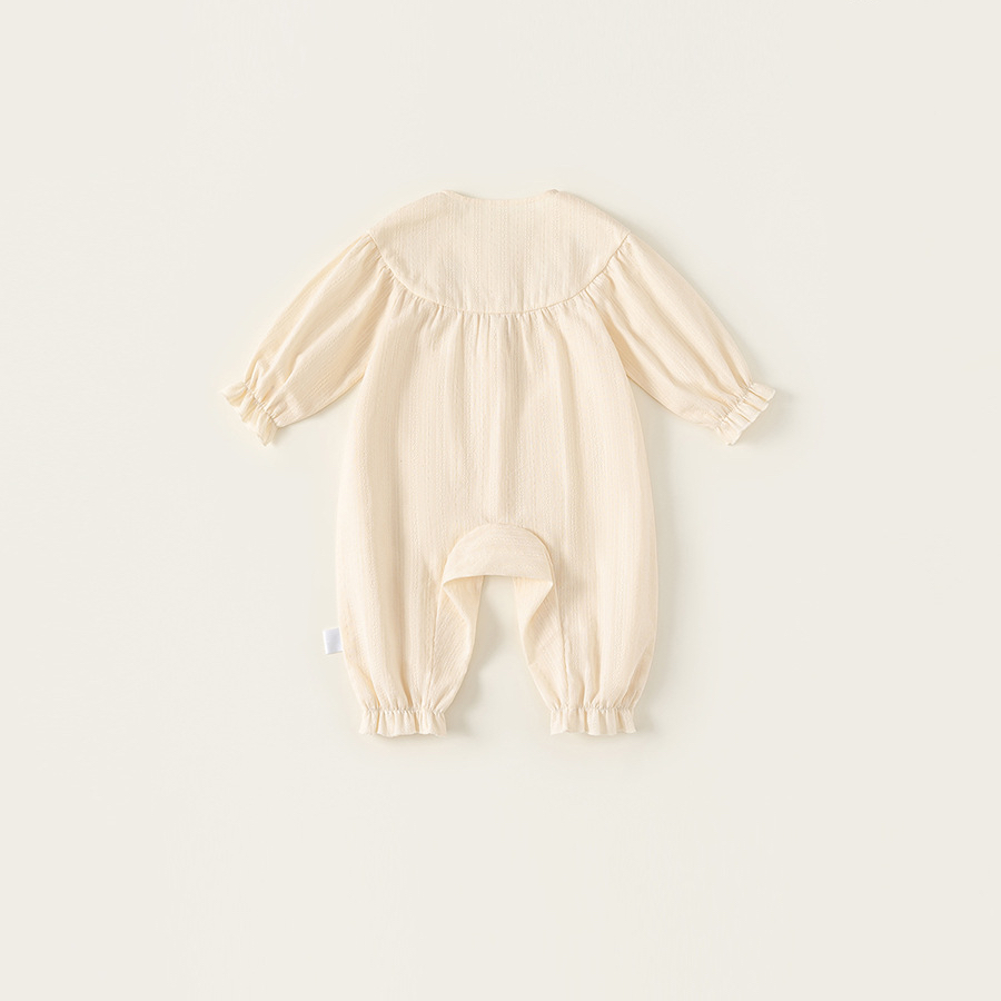 秋款兒童衣服簡約繡花秋裝新生兒童裝女寶寶連體衣女童爬服