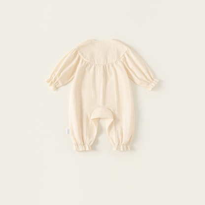 秋款兒童衣服簡約繡花秋裝新生兒童裝女寶寶連體衣女童爬服