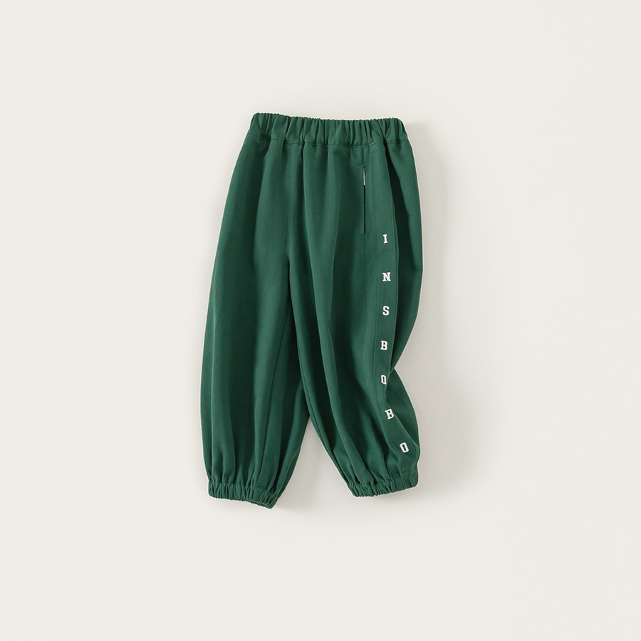 春秋款兒童長褲繡花男孩子休閒褲純色衛褲運動束腳褲男童褲子