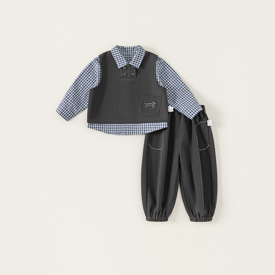 童裝秋季新款兒童衣服中小童休閒服男寶寶三件套男童套裝