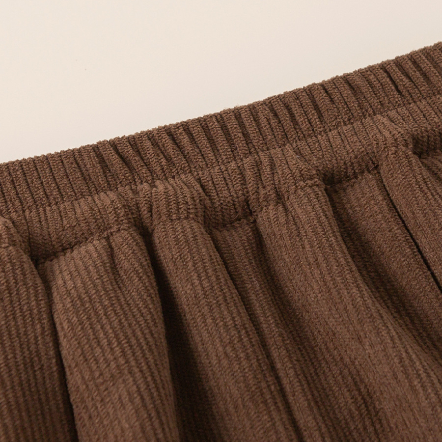 童裝冬款中大童直筒褲保暖長褲純色兒童褲子簡約男童燈芯絨褲