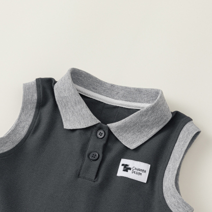 童裝女童學院風背心裙夏季兒童連衣裙小女孩POLO裙小童百褶裙