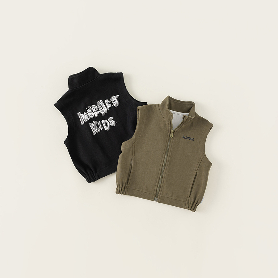 童裝兒童馬甲秋季中小童坎肩百搭馬夾開衫外穿寶寶拉鍊衫